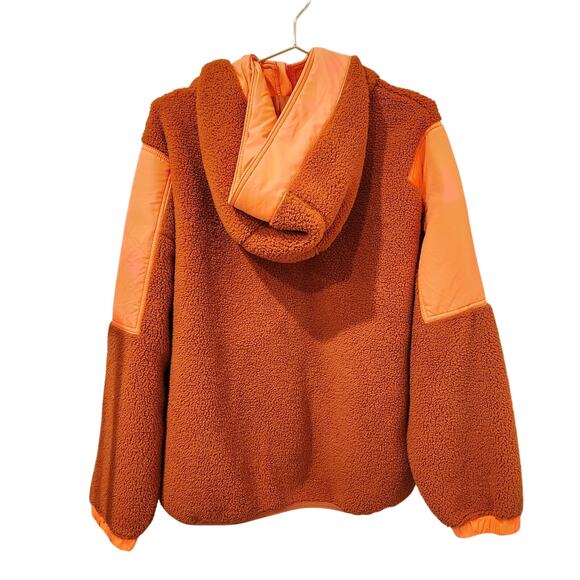 Free People Lead The Pack Neon Coral Pullover Fleece Size medium - Picture 4 of 7